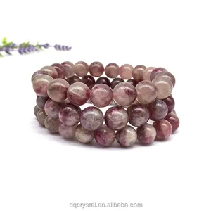 Hotsale Natural Plum Bolssom Tourmaline Bracelet Crystal Healing Gemstone Pink Tourmaline 8-10mm Bracelet For Sale