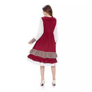Costume de Rouge-Écharpe pour femme, robe de cosplay d'Halloween avec châle à capuche et tablier, tenue de performance pour fête, 80% tissu - Product Image 4
