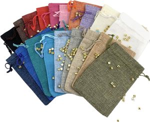 Sacchetto in Lino Rettangolare Lavabile di Alta Qualità per Gioielli <span class=keywords><strong>con</strong></span> Cordoncino per Confezioni Regalo Natalizie <span class=keywords><strong>con</strong></span> Stampa Logo Personalizzata 9*12cm - Product Image 3