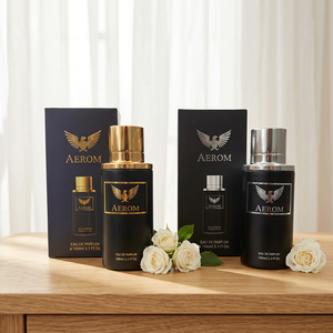 Aerom Eau de Parfum 100ml, collection de parfums de luxe avec des designs de flacons or et argent, parfum élégant pour homme - Product Image 5