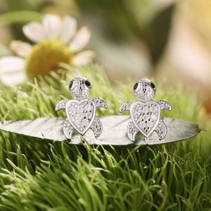 Nouveauté Dylam, boucles d'oreilles clous hypoallergéniques sans nickel en argent sterling 925, tortue de mer, enfant, cercle, zircone cubique 5A - Product Image 2