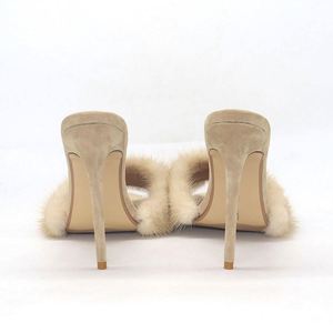 High-quality Women's Genuine Leather Stiletto <b>Heel</b> Shoes Fashionable Waterproof Barefoot comfort Buckle Strap Sandals Sexy Pumps - Product Image 3