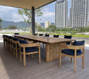 Decoout 2024 Chất Lượng Cao Ngoài Trời Tự Nhiên Tếch Ăn Đồ Nội Thất Thiết Lập Bền Bàn Ăn Và Ghế - Product Image 4