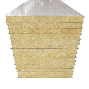 Panneaux sandwich en laine de roche ignifugés de qualité A pour salle blanche, en acier ondulé, matériau haute densité, isolés - Product Image 2