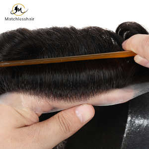 Système capillaire de haute qualité en dentelle suisse pour hommes, base australienne, cheveux humains indiens lisses, toupet en PU naturel - Product Image 3