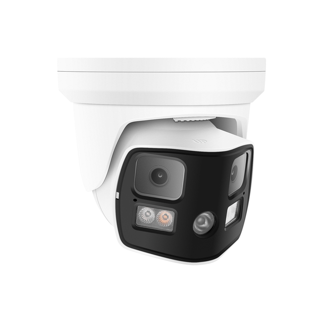 16MP Smart Color Night Vision 180° Panoramic View Turret PoE IP Camera Outdoor Security Dual Lens Full Metal 2-Way Audio SD Slot