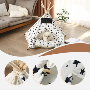 Wholesale Washable Pet Bed Pet Tent Bed Indoor Outdoor Puppies House Pet <strong>Teepee</strong> With Cushion for <strong>Dogs</strong> and Cats - Product Image 2