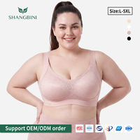 SHANGBINI Soutien-gorge sans couture en jacquard floral, sans armatures, effet liftant, soutien-gorge bralette pour poitrines généreuses, soutien complet, L-5XL