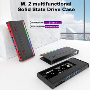 Kotak SSD M.<span class=keywords><strong>2</strong></span> Multifungsi Aluminium Baru Hub Hard Drive NVME/NGFF Docking Kartu TF/SD Protokol Ganda Antarmuka USB-C+USB-A - Product Image 5
