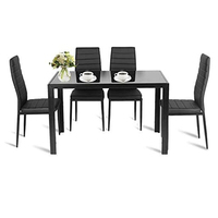 Ensemble de table à manger en verre de luxe classique et contemporain avec chaises pour la maison et la restauration