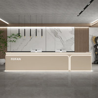 Comptoir de réception moderne en MDF élégant pour les centres de formation d'entreprise, les hôtels, les bureaux, les salles de sport ; comptoir de bar, poste de caisse