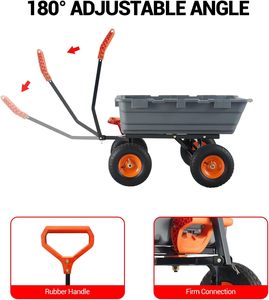 <span class=keywords><strong>Carrello</strong></span> per discarica da giardino in poliestere da 800 libbre <span class=keywords><strong>con</strong></span> pneumatici da 10 pollici, carriola <span class=keywords><strong>con</strong></span> telaio in acciaio per terreno, piante, legno e attrezzi da giardinaggio - Product Image 3