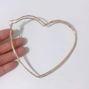 Hot 100mm Big Heart Hoop Gold And Silver  Plated Earrings