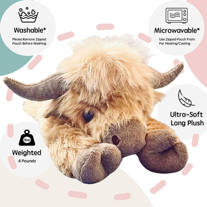 Peluche de Vaca <span class=keywords><strong>Highland</strong></span> Personalizado con Almohadilla Térmica Apta para Microondas Sin Aroma, Venta al Por Mayor - Product Image 2