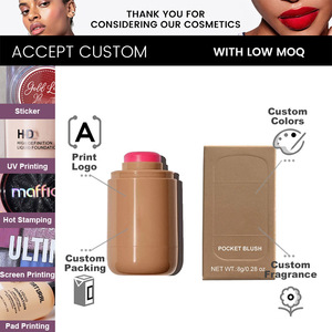 Stik perona pipi riasan bibir 2 in 1, stik warna pipi bibir stik perona pipi krim balsam pemerah Pipi - Product Image 4