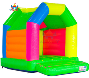 Château gonflable arc-en-ciel néon - Mini château rebondissant coloré pour les fêtes d'anniversaire des tout-petits et les jeux en plein air - Product Image 6