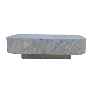 Table basse du milieu du siècle de style nordique en gros d'usine Table en pierre rectangulaire en marbre