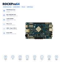 Carte de développement HT ROCKPro64 RK3399 Rockchip Hexa Core, ordinateur monocarte avec affichage 4K, compatible Android et Linux pour applications embarquées