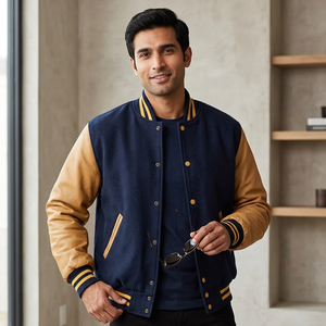 Customized Jackets Custom Patchwork Baseball Rider Bomber Jacket for <b>Men</b> Baseball Satin College Team Custom Varsity Jacket - Product Image 1
