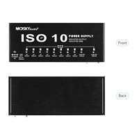 Stasiun Catu Daya Efek Gitar Portabel ISO-10 dengan 10 Output DC Terisolasi & Satu Output USB 5V untuk Efek Gitar 9V 12V 18V