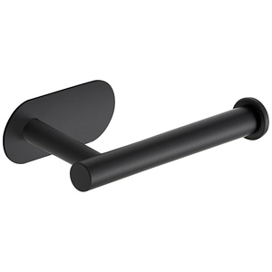 Porte-papier toilette mural auto-adhésif en acier inoxydable, design moderne, sans perforation, rangement pratique - Product Image 1