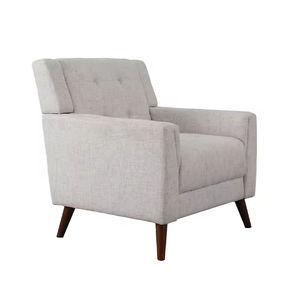 Sillón de Tela de Lino Suave con Cojín Acolchado y Patas de Madera, Silla Moderna para Sala de Estar - Product Image 2