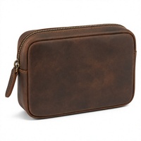 Sac organisateur d'accessoires numériques en cuir Crazy Horse, pochette de voyage multi-compartiments pour câbles, chargeur, batterie externe, écouteurs