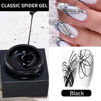 R S Nail 5g Gel Kuku Hitam Putih Motif Laba-laba, Gel Lukis Bunga, Gel Gambar Garis Laba-laba, Pernis Manikur Kreatif