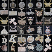 Personnalisé Luxe 925 Fine Jewelry 3D Logo Pendentif Moissanite Diamant Charmes Hip Hop Bijoux Pendentif Rappeur Hommes Bijoux