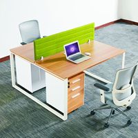 Muebles de Oficina para Coworking, Escritorio para Computadora, Estación de Trabajo para Empleados, Escritorio de Oficina, Estaciones de Trabajo Combinadas con Pantalla para 2 o 4 Personas
