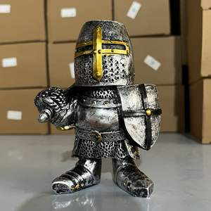 Caballero gnomos guardia europeo medieval guardia armadura Caballero pintado a mano resina escultura estatua decoración del hogar jardín al aire libre - Product Image 5