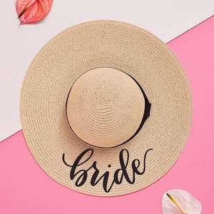 Bãi biển Panama thường mềm rơm <span class=keywords><strong>Raffia</strong></span> 3D thêu in kỹ thuật số tùy chỉnh logo bán buôn dropshipping - Product Image 6