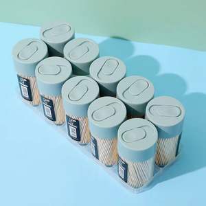 Stuzzicadenti in Bambù Monouso all'Ingrosso, 500 Pezzi in Scatola Cilindrica con Apertura <span class=keywords><strong>a</strong></span> Flip, per <span class=keywords><strong>Casa</strong></span> e Hotel, Lunghezza 6,5 cm - Product Image 4