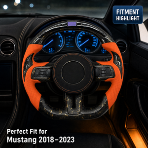 Volante de Fibra de Carbono Forjado Personalizado a <span class=keywords><strong>Precio</strong></span> de Fábrica CCExcellent para <span class=keywords><strong>Ford</strong></span> <span class=keywords><strong>Mustang</strong></span> S550 2018-2020, Volante con LED - Product Image 3