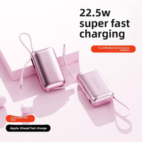 Anpassbares Logo Tragbare Neue Design PD22.5W 10000mAh Schnellladende Li-Polymer Mobile Powerbank mit Halterung 2-in-1 Schnell-Typ-C