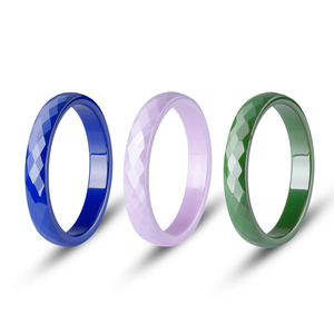 OAHLAN Gioielli alla Moda, Anelli in Ceramica Sfaccettati Personalizzati da 3mm in Viola, <span class=keywords><strong>Blu</strong></span>, Verde, Rosa e Bianco per Uomo e Donna, Fedi Nuziali all'Ingrosso - Product Image 1