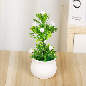 Chậu hoa giả bán buôn bảy sao hoa hồng nhỏ chắc chắn sáng tạo phong cách Ins cây xanh trang trí phòng khách cây hoa hồng trồng chậu - Product Image 3