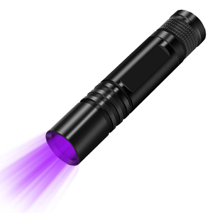 Linterna detectora de aluminio para iluminación sanitaria al por mayor, linterna para alimentación de mascotas con batería AA, linterna LED UV negra - Product Image 1
