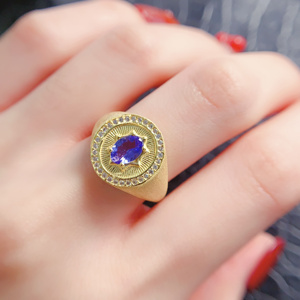 เงินแท้ 925 ประดับแทนซาไนต์ทรงรีธรรมชาติ ชุบทองคำขาว 18k ดีไซน์มินิมอลทันสมัย โดดเด่นสะดุดตา เหมาะสำหรับงาน<span class=keywords><strong>แต่งงาน</strong></span>  จำนวนสั่งขั้นต่ำน้อย - Product Image 5