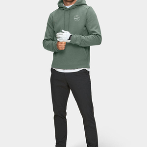 Venta al por mayor 100% sudaderas de algodón para hombre sudaderas con capucha de manga regular anti-pilling cordón deportes pulóver personalizado bordado otoño - Product Image 6