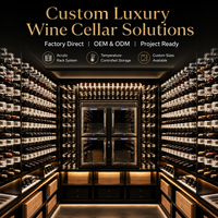 Cave à vin en acrylique de luxe sur mesure, système de rangement à vin moderne avec éclairage LED pour villa, hôtel, bar, projet OEM/ODM direct usine