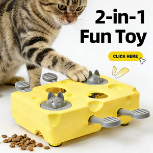 Juguete interactivo transfronterizo para mascotas: Dispensador de queso y jamón de ABS para gatos, juguete divertido con caja para premios y golosinas, suministros para mascotas. - Product Image 4