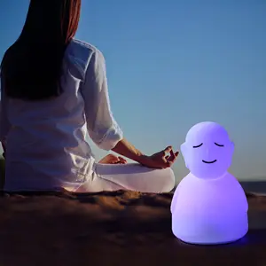 Usb Rechargeable Cordless Buddha Lamp 16 Colors Tap Silicone Cute Night Light For Kids Room