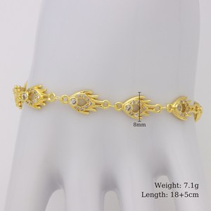 Bracelet tendance pour femme en laiton plaqué or 18 carats avec zircon, motif Vierge <span class=keywords><strong>Marie</strong></span> et étoile de mer (couleur inaltérable, idéal mariage) - Product Image 5