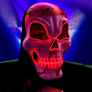 <span class=keywords><strong>Masque</strong></span> LED fil lumineux Red Death pour cosplay, crâne Burning Man pour Halloween - Product Image 3
