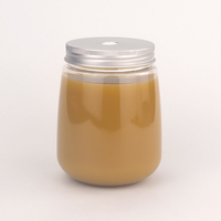 Pot en plastique transparent de qualité alimentaire PET de 400 ml avec couvercle en aluminium facile à ouvrir pour le lait, les aliments en conserve, les jus, les boissons, les bonbons et les boissons froides