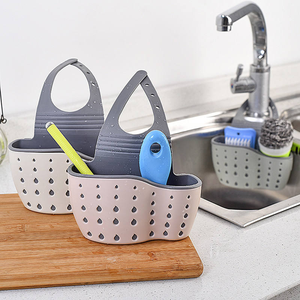 Oferta Especial: Estante de Almacenamiento de Cocina de Plástico Ajustable con Botón, Escurridor de Cubiertos para Fregadero, Soporte Vertical para Esponjas y Utensilios - Product Image 3