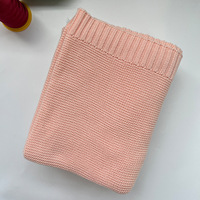 Couverture pour bébé en coton doux 100% avec logo personnalisé pour nouveau-nés, couverture en coton tricoté pour bébé en gros, couverture de canapé en gros