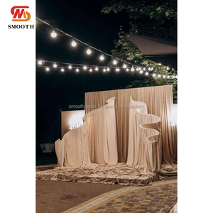 ฉากหลังผ้าโค้งรูปตัว S แบบเรียบหรู ปรับแต่งได้ สำหรับตกแต่งงานปาร์ตี้ พิธีต่างๆ งานเลี้ยงต้อนรับ และตกแต่งพื้นหลังเวที - Product Image 2