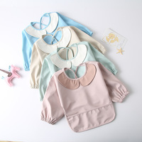 Tersedia layanan OEM bayi, Bib PU lengan panjang tahan air dengan kerah